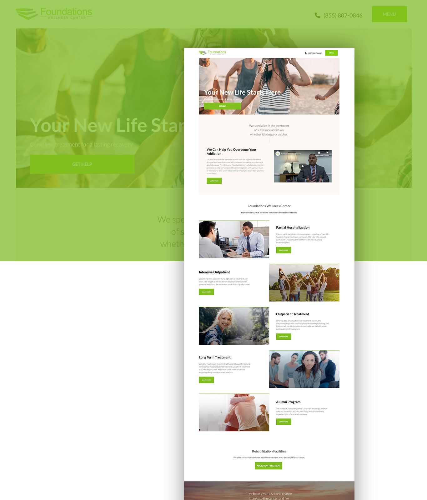 website redesign foundations wellness center