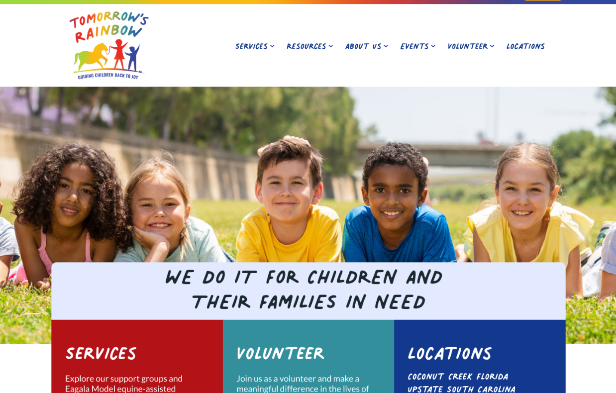 Tomorrow's rainbow homepage screenshot