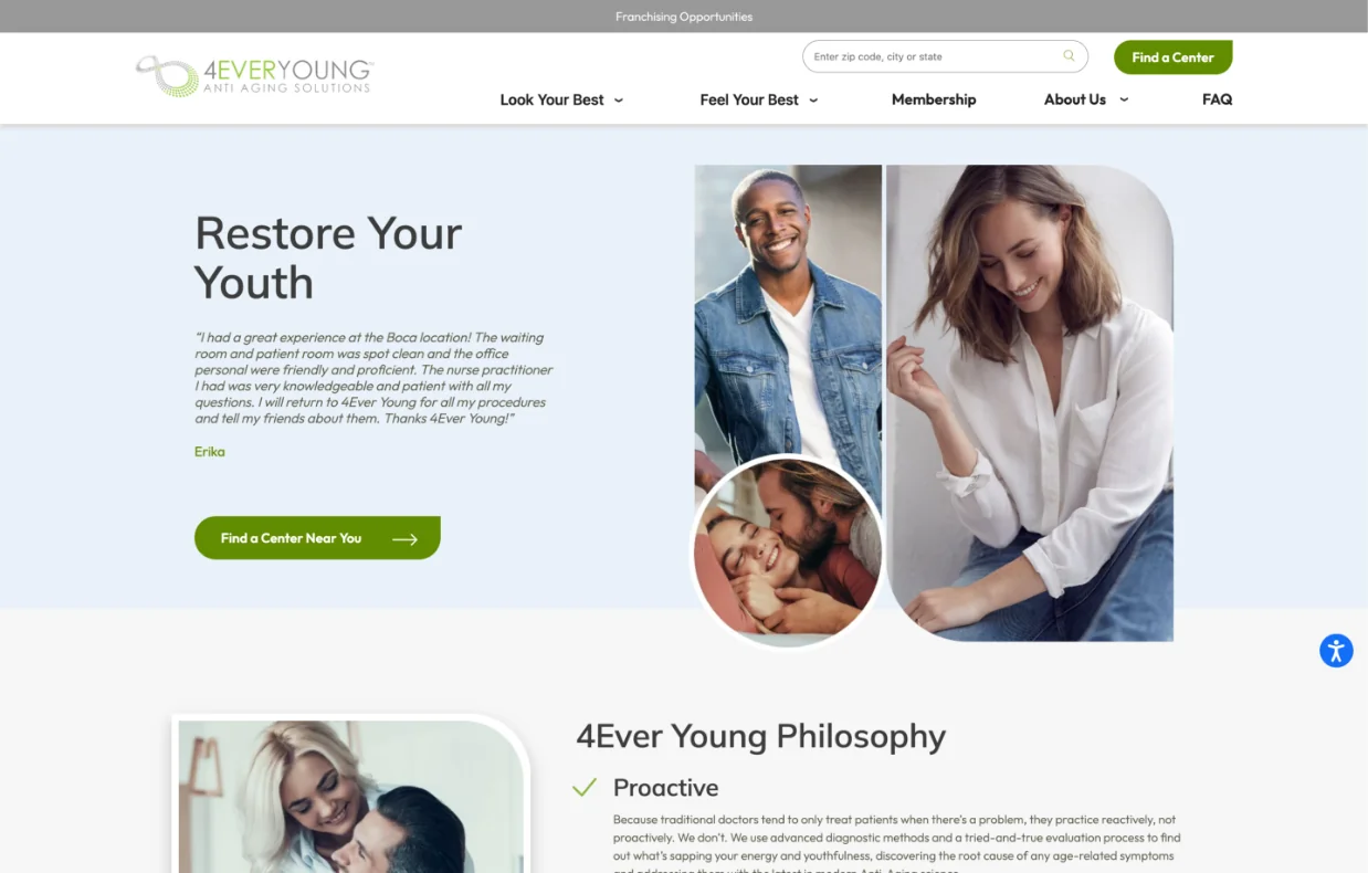 4Ever Young Homepage screenshot