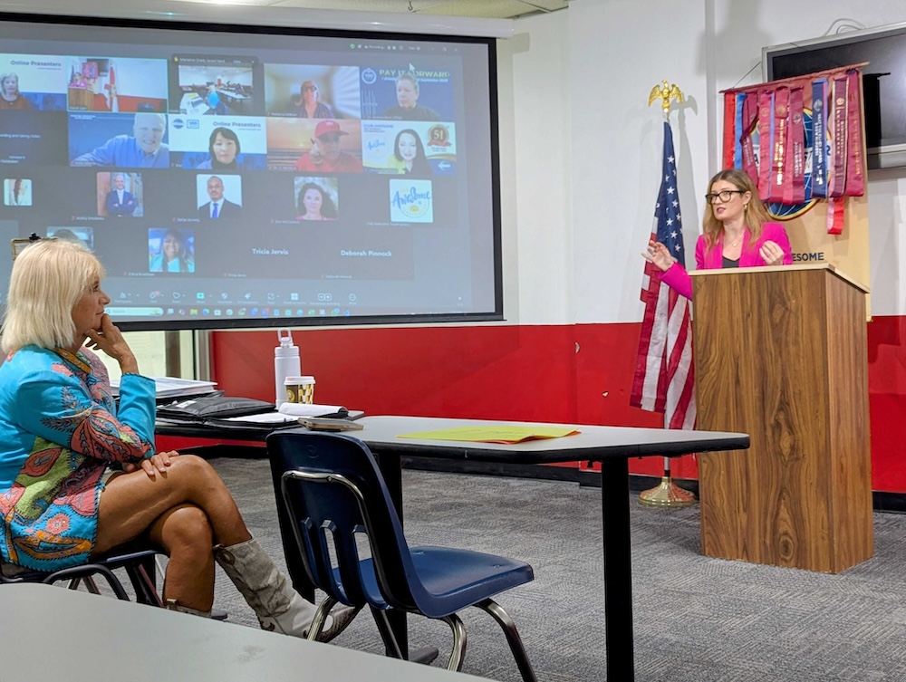 Madalina leading a workshop for the local Club Awesome Toastmasters about building your personal brand